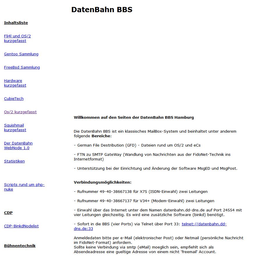 DatenBahn BBS website